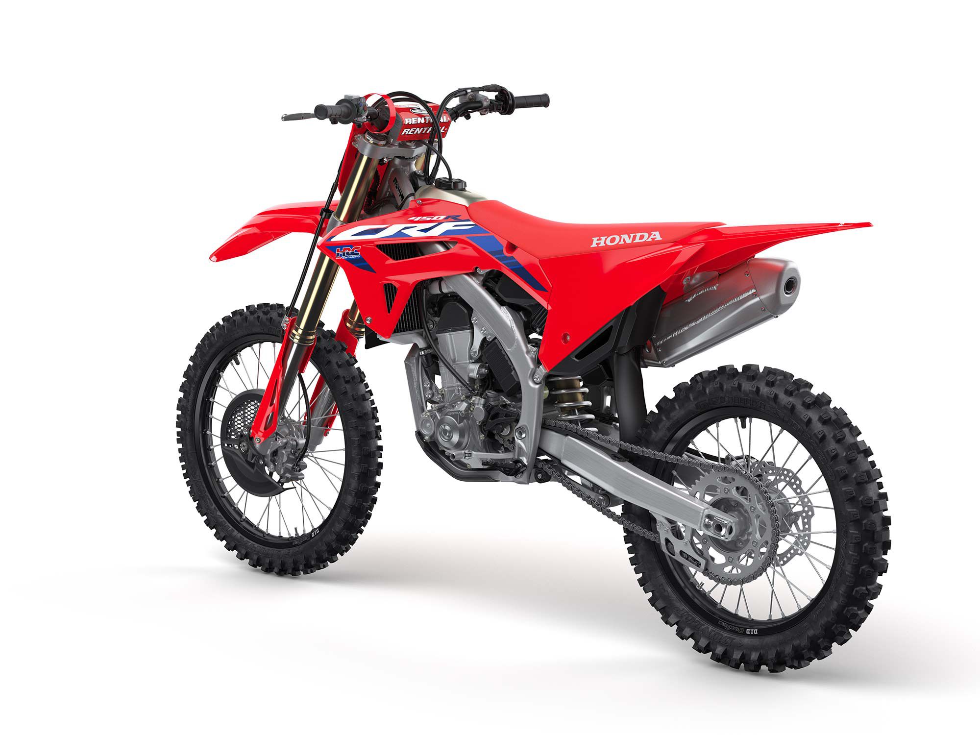 La CRF450R reçoit un bras oscillant et un sous-châssis révisés.